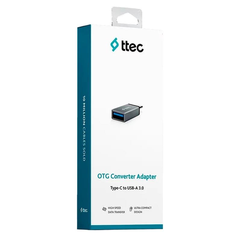 Адаптер OTG ttec Type-C to USB-A, Silver (2DK43UG) - фото #3