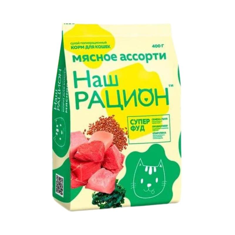 Корм сухой Наш рацион полнорационный для взрослых кошек мясное ассорти ...