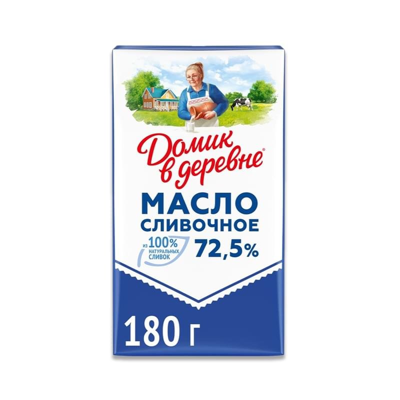 Купить Масло сливочное "Домик в деревне" 72,5%, 180 г (334181) в интернет-магази - Товар на картинке можно купить.
