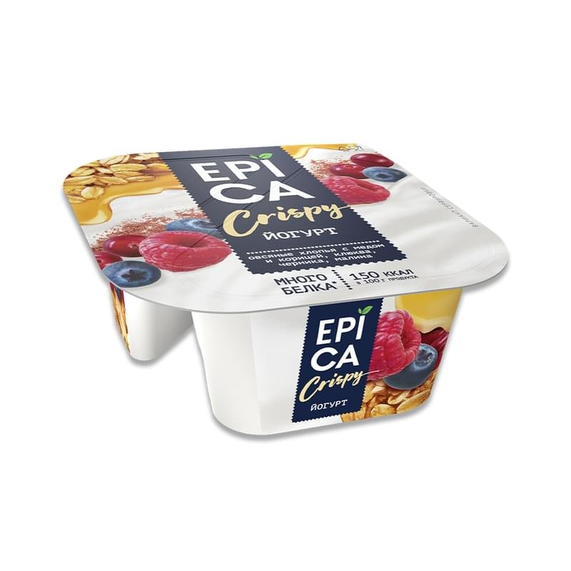 Йогурт Epica Crispy мюсли, сушеные ягоды 6.5% 138 г - купить по лучшей ...
