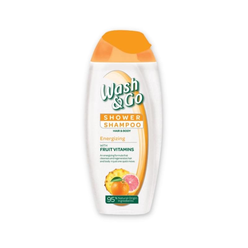 Шампунь и гель для душа Wash&Go бодрящий с витаминами фруктов 250 мл ...
