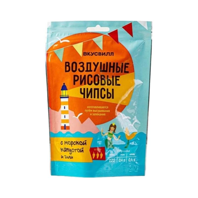 Чипсы ВкусВилл рисовые с морской капустой и чили 20 г - купить по ...