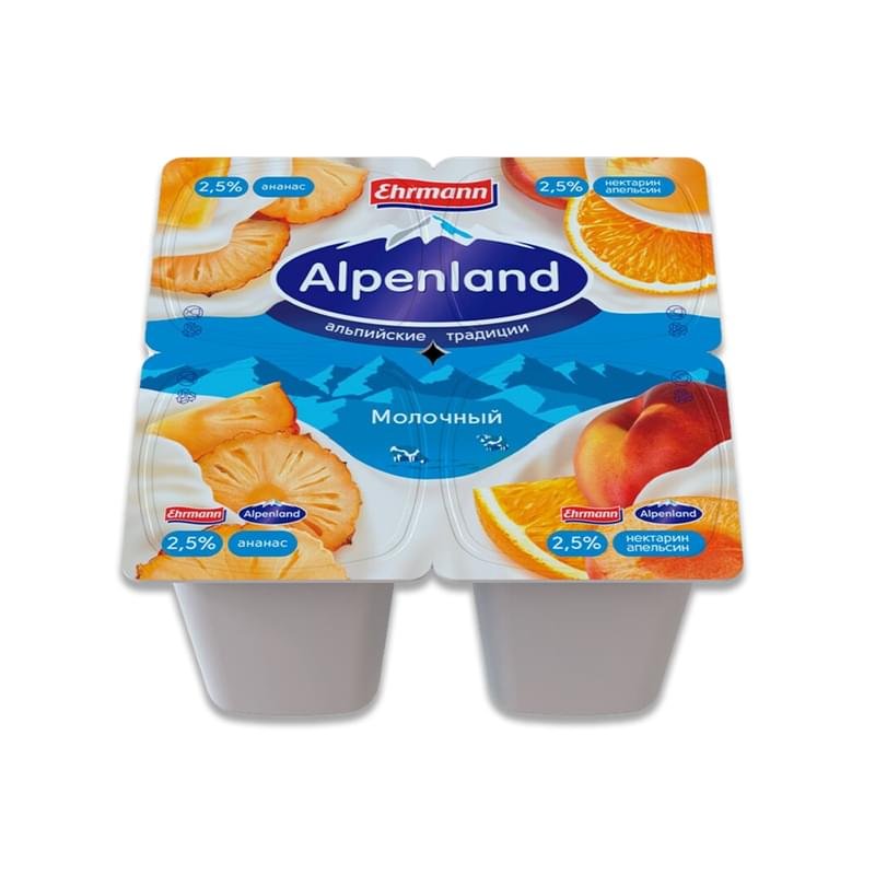 Йогурт Alpenland ананас, апельсин 2.5% 95 г - купить по лучшей цене в ...