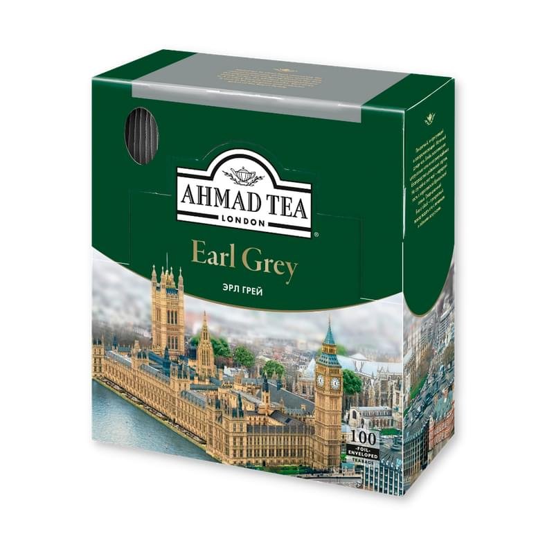 Чай Ahmad Tea листовой черный Earl Grey 100 пакетиков - купить по ...