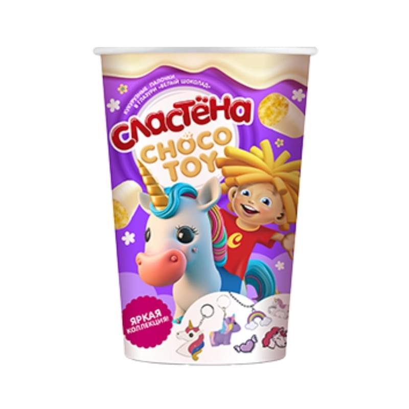 Палочки кукурузные Сластёна Choco toy в глазури белый шоколад Яркая ...