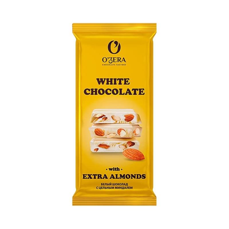 Шоколад O'Zera White & Extra Almond с белым цельным миндалем 90 г ...