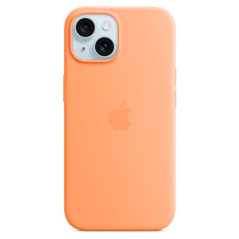 Чехол для iPhone 15, Silicone Case with MagSafe, Orange Sorbet (MT0W3ZM/A) - фото #0