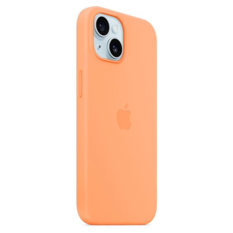 Чехол для iPhone 15, Silicone Case with MagSafe, Orange Sorbet (MT0W3ZM/A) - фото #5