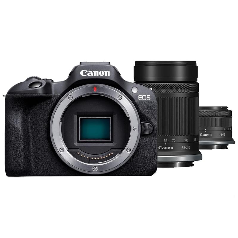 Беззеркальный фотоаппарат Canon EOS R100 + RF-S 18-45 + RF-S 55-210 (Black) - фото #0