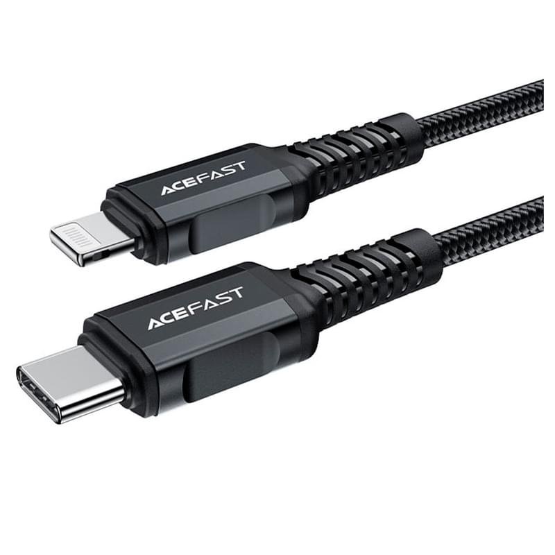 Кабель ACEFAST, USB-C to Lightning aluminum alloy charging data cable(1.8m), black (C4-01 - ACEFAST) - фото #1