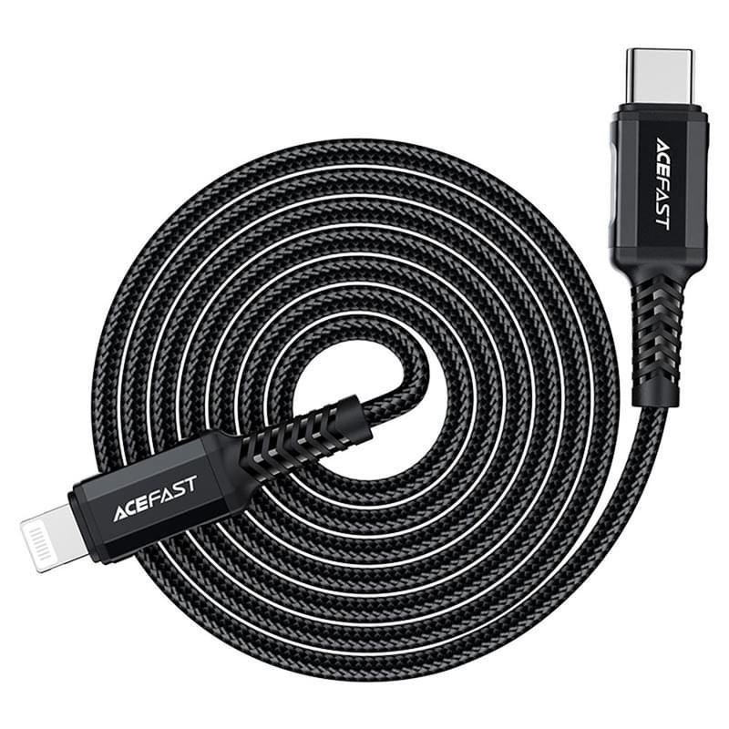 Кабель ACEFAST, USB-C to Lightning aluminum alloy charging data cable(1.8m), black (C4-01 - ACEFAST) - фото #3