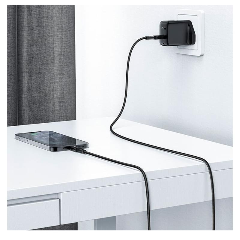Кабель ACEFAST, USB-C to Lightning aluminum alloy charging data cable(1.8m), black (C4-01 - ACEFAST) - фото #5