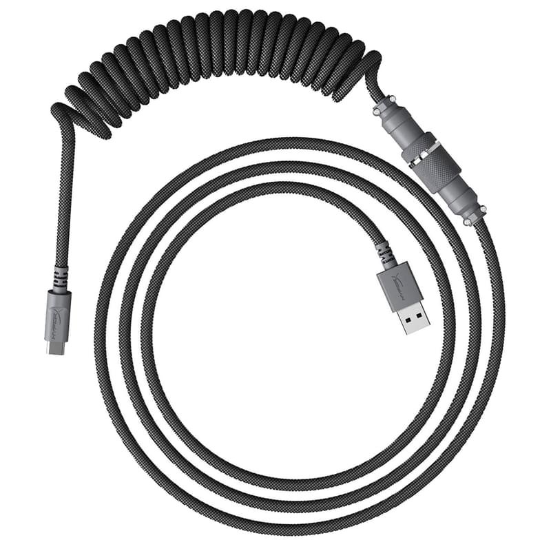 Кабель для клавиатуры HyperX USB-C Coiled Cable, Grey (6J678AA) - фото #0