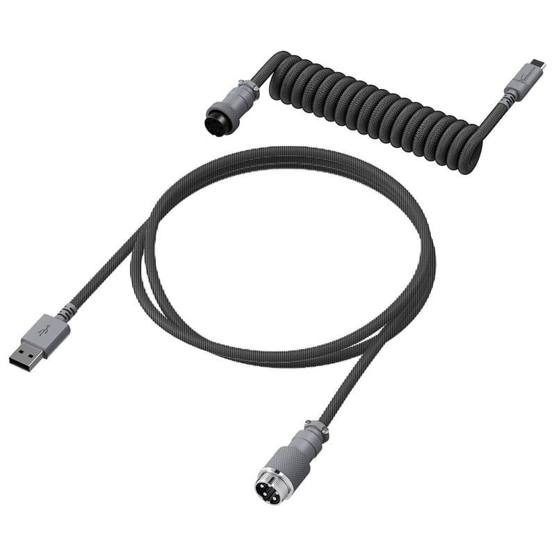 Кабель для клавиатуры HyperX USB-C Coiled Cable, Grey (6J678AA) - фото #1