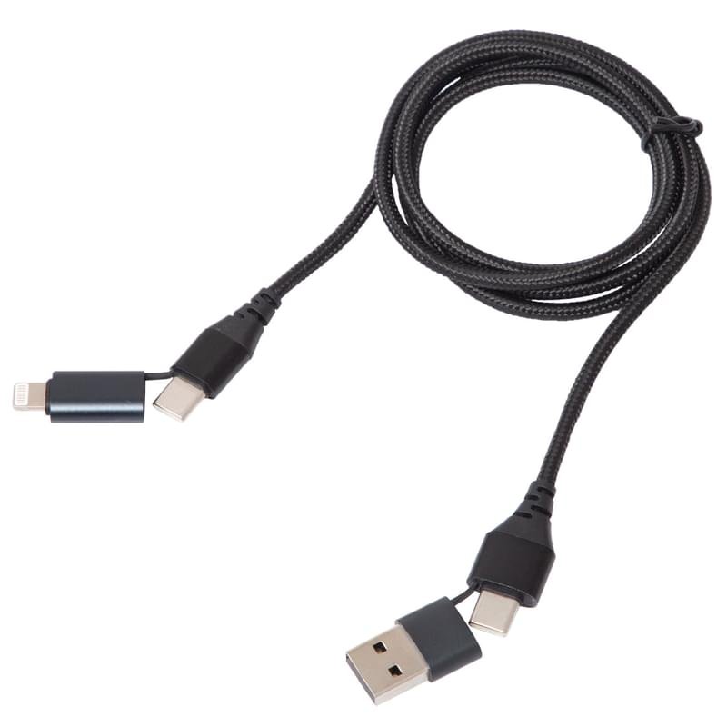 Кабель Type-C + Lightning - Type-C + USB, 3A, NEO, 1м, Черный (Type-C/A - 8pin/C, 1m) - фото #0