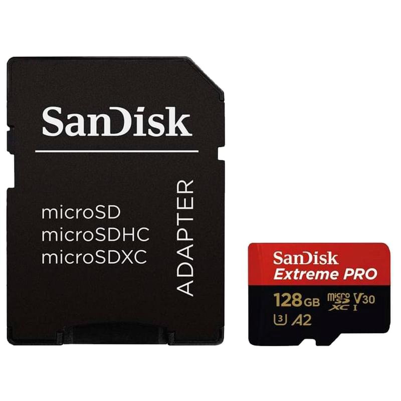 Карта памяти MicroSD 128GB SanDisk, UHS-I 170MB/s, Class 10 (SDSQXCY-128G-GN6MA) - фото #0