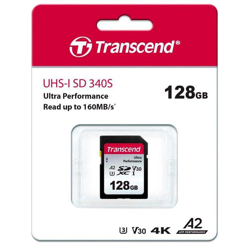 Карта памяти SD 128GB Transcend, Ultra Performance, до 160MB/s (TS128GSDC340S) - фото #1