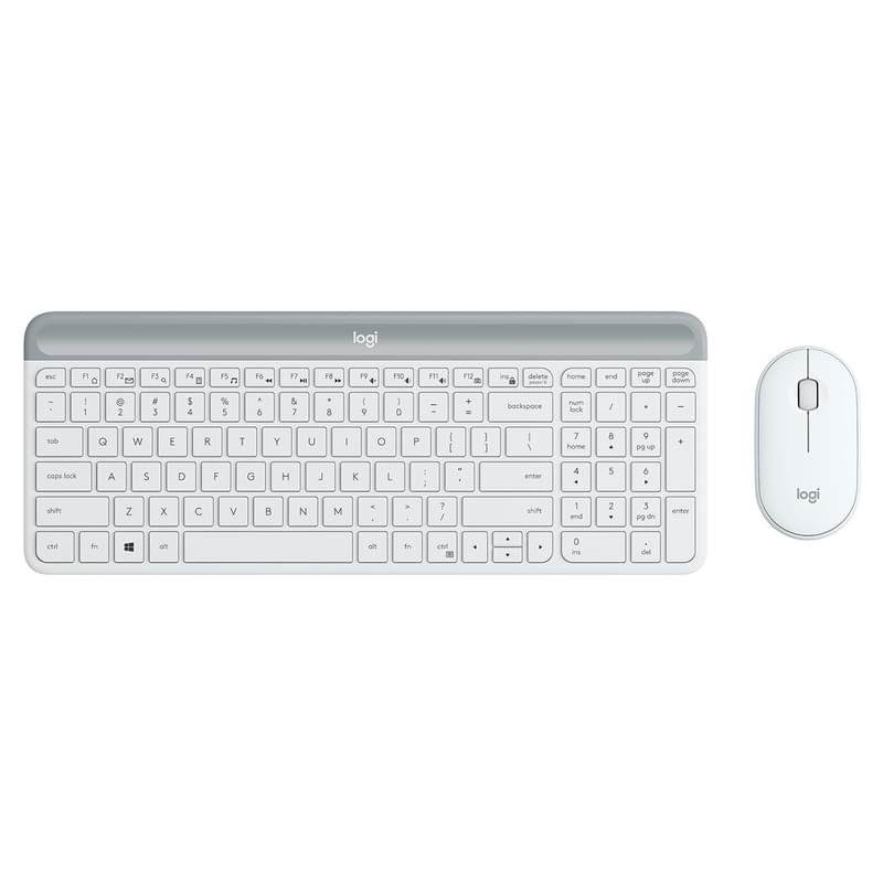 Клавиатура + Мышка беспроводные USB Logitech MK470 Slim, Offwhite - фото #0