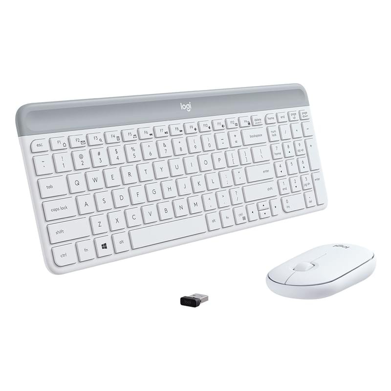 Клавиатура + Мышка беспроводные USB Logitech MK470 Slim, Offwhite - фото #3