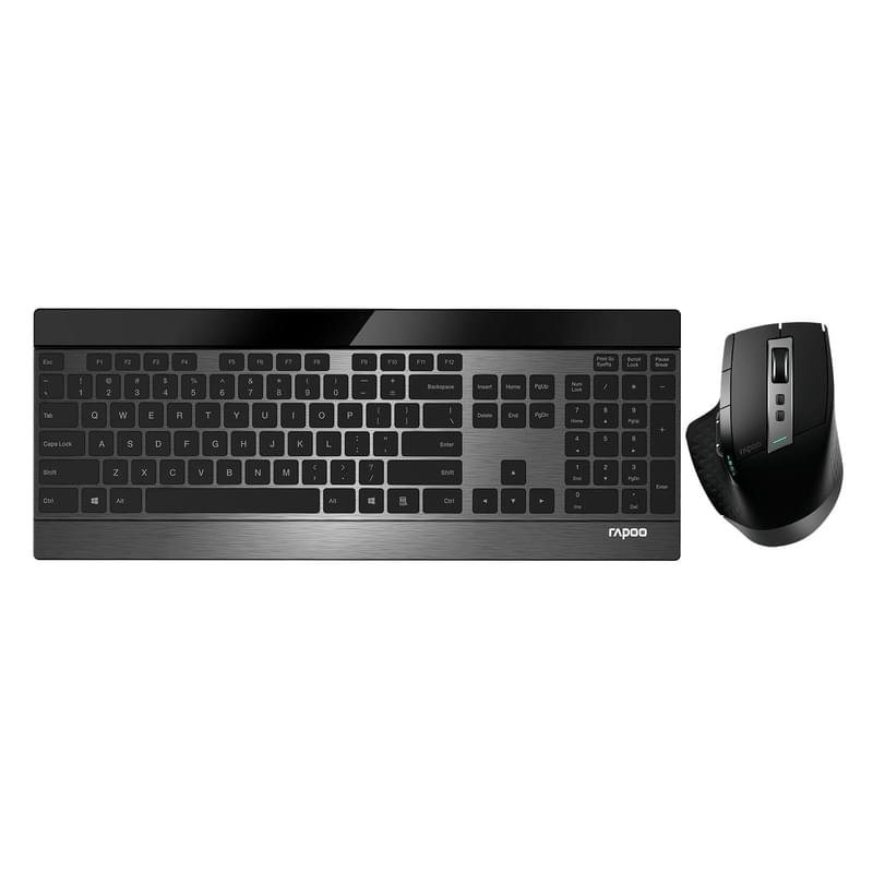 Клавиатура + Мышка беспроводные USB/BT Rapoo 9900M, Black (36880) - фото #0