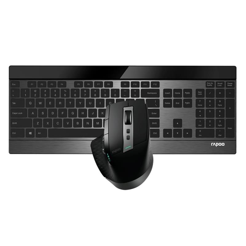 Клавиатура + Мышка беспроводные USB/BT Rapoo 9900M, Black (36880) - фото #1