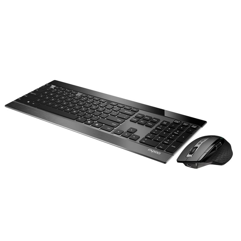 Клавиатура + Мышка беспроводные USB/BT Rapoo 9900M, Black (36880) - фото #2