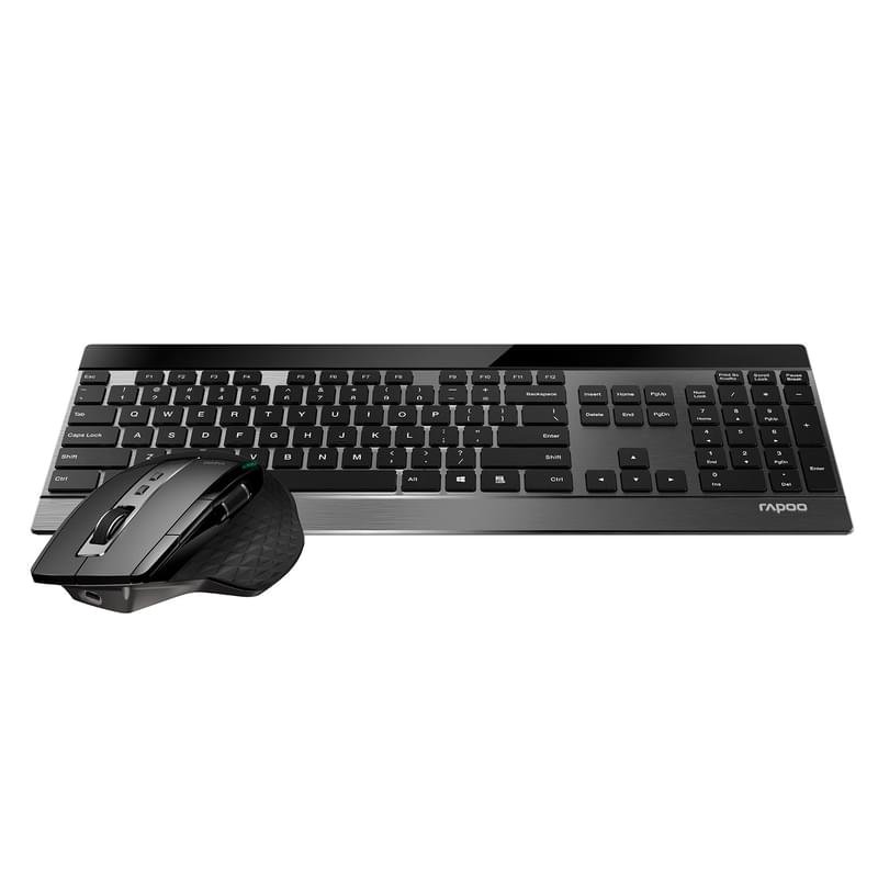 Клавиатура + Мышка беспроводные USB/BT Rapoo 9900M, Black (36880) - фото #3