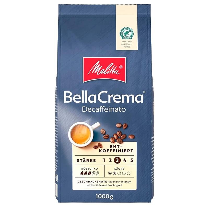 Melitta Bella crema decaffeinato кофесі, дәні 1000 г - фото #0