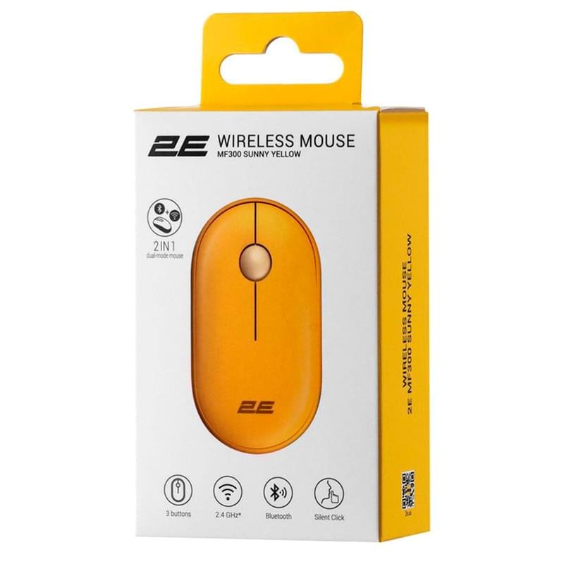 Мышка беспроводная USB 2E MF300 Silent WL Sunny yellow (2E-MF300WYW) - фото #4