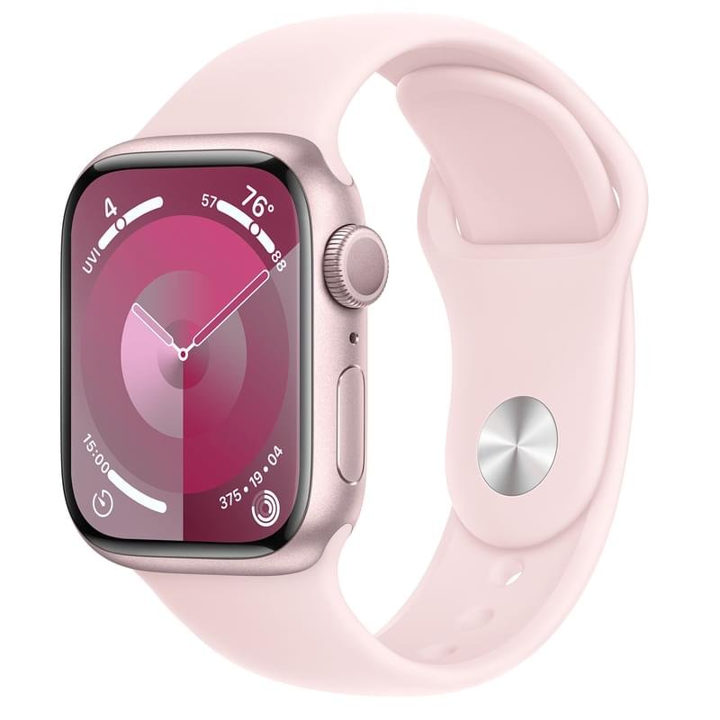 Смарт Часы Apple Watch Series 9, 41mm Pink Aluminium Case with Light Pink Sport Band - S/M (MR933) - фото #0