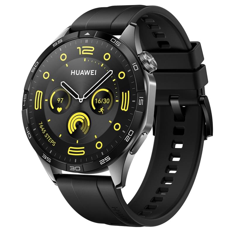 Huawei Watch GT4 (46mm) Смарт сағаты, Black Fluoroelastomer Strap (Phoinix-B19F) - фото #0