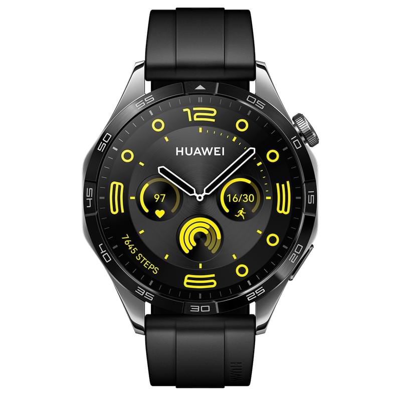 Huawei Watch GT4 (46mm) Смарт сағаты, Black Fluoroelastomer Strap (Phoinix-B19F) - фото #1