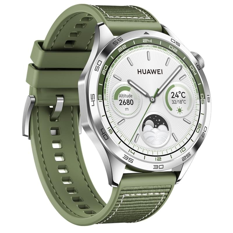Смарт часы Huawei Watch GT4 (46mm), Green Woven Strap (Phoinix-B19W) - фото #2