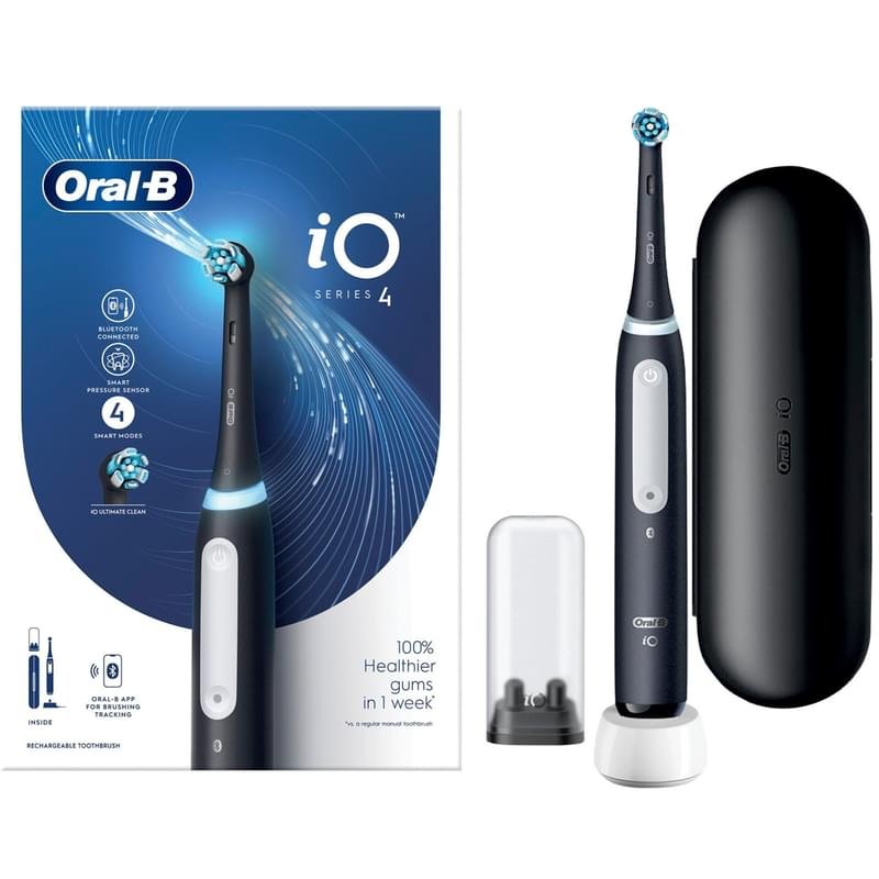 Электрическая зубная щётка Oral-B iO Series 4 Matte Black, Чёрная - фото #2