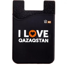 Силиконовый карман Technodom "I Love QZ 4", Black (Backpockets_TD6) фото