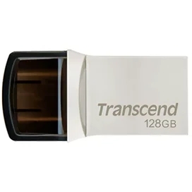 USB Флешка Type-C 128GB Transcend JetFlash 890 Type-A 3.1 Gen 1 (3.0) OTG Silver (TS128GJF890S) фото