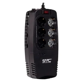 SVC тұрақтандырғышы, 1200VA/600Вт,AVR: 176-276В, 6Shuko, Black (AVR-1200-U) фото