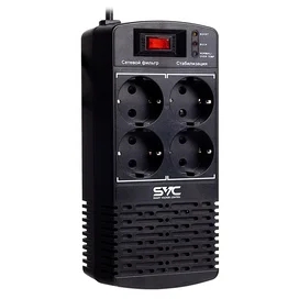 Стабилизатор SVC, 1000VA/500Вт,AVR: 174-280В, 4Shuko, 1.2 м, Black (AVR-1000-L) фото