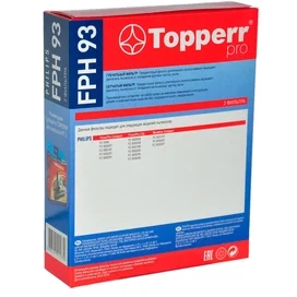 Topperr FPH-93 Комплект фильтров для пылесосов Philips(Микрофильтр на раме + губчатый фильтр) фото