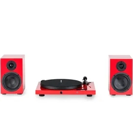Виниловый проигрыватель PRO-JECT Jukebox E + Speaker Box 5 Красный фото
