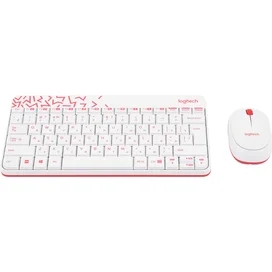 Клавиатура + Мышка беспроводные USB Logitech MK240 Nano White/Red (920-008212) фото