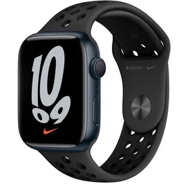 Смарт часы Apple Watch Nike Series 7 GPS, 45mm Midnight Aluminium Case with Black Nike Sport Band фото