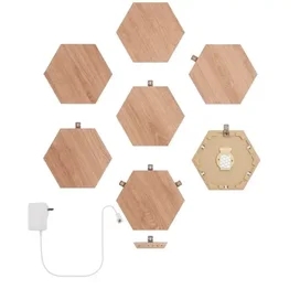 Умная система освещения Nanoleaf Wood Look Hexagons Starter Kit - 7 панелей (NL52-K-7002HB-7PK) фото