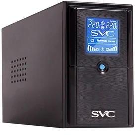 ИБП SVC, 650VA/390W, AVR:165-275В, 2Schuko, LCD, Black (V-650-L-LCD) фото