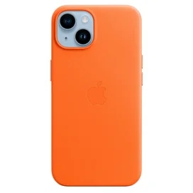 Чехол для iPhone 14, Leather Case with MagSafe, Orange (MPP83ZM/A) фото