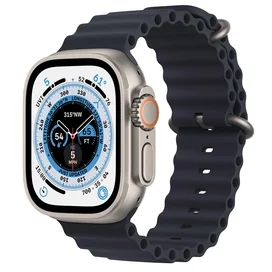 Смарт часы Apple Watch Ultra, 49mm Titanium Case with Midnight Ocean Band (MQFK3GK/A) фото