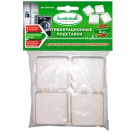 Антивибрационные подставки Eco&clean в пакете, белые квадратные AVS-001 фото