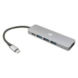Адаптер 2E USB Type-C to 1*Type-C, 1*USB3.1, 1*USB3.0, 1*USB2.0, 1*HDMI, Silver (2EW-2731) фото