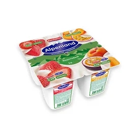 Йогурт Alpenland клубника, персик, маракуйя 0.3% 95 г 1 шт фото