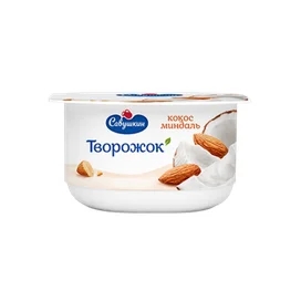 Паста творожная Савушкин десертная Кокос-миндаль 3.5% 120 г фото
